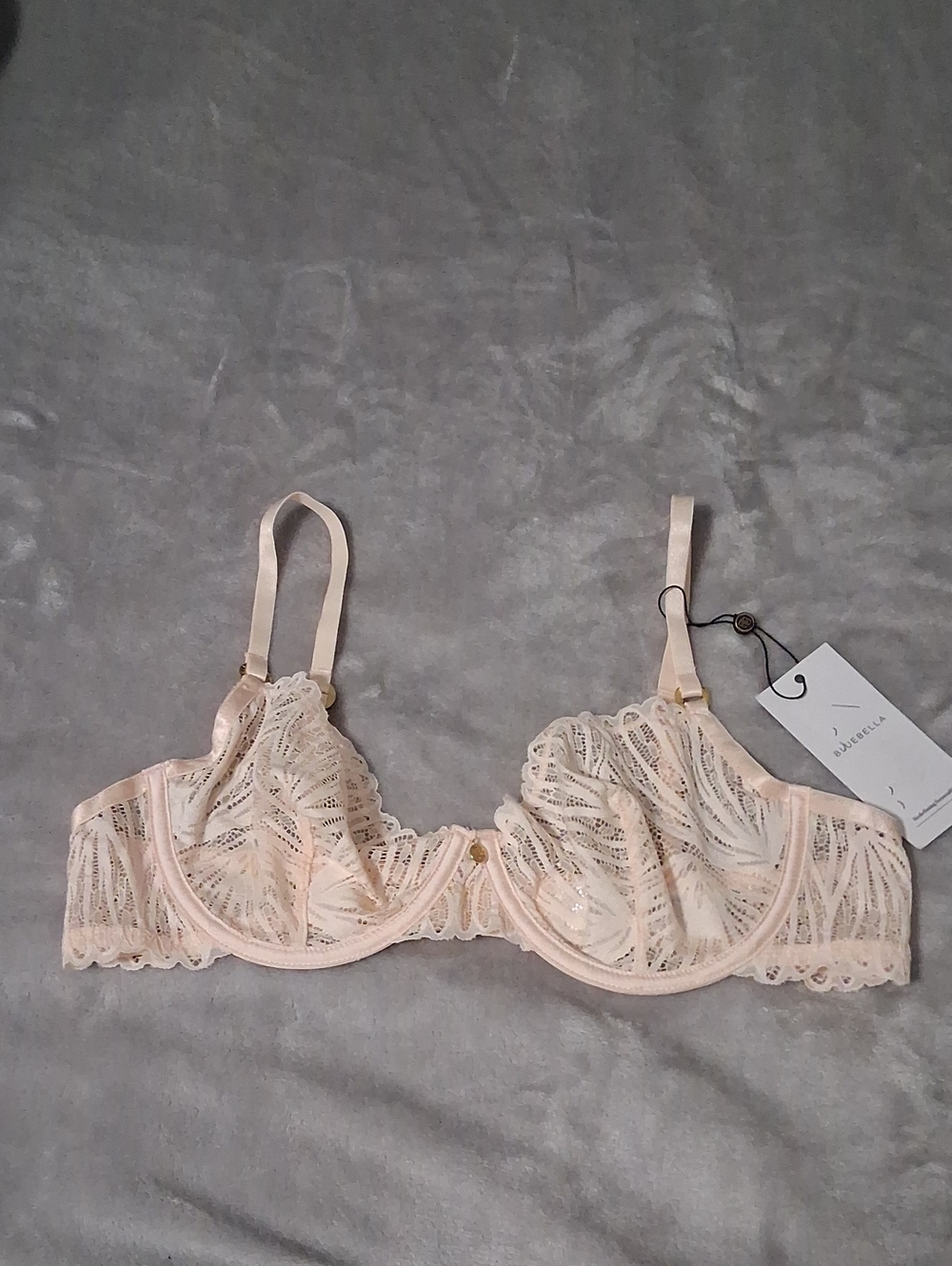Bluebella Sheer Lace Underwire Bra - Blush Pink 36D